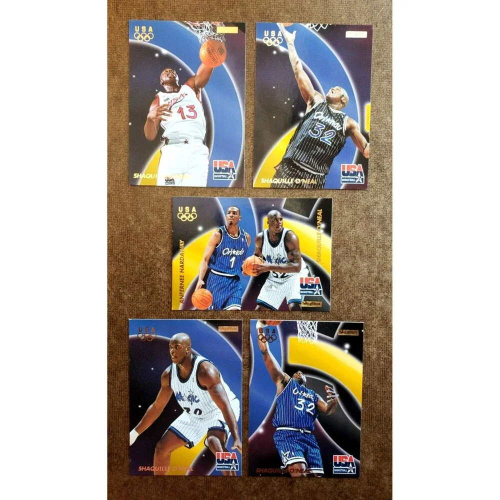 1996-97 SKYBOX USA BASKETBALL SHAQUILLE O'NEAL #17 #27 #37 & #47  & #53 LOT OF 5